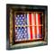 Stupell Industries Patriotic American Flag Rustic Window Festive Home Framed Giclee Art